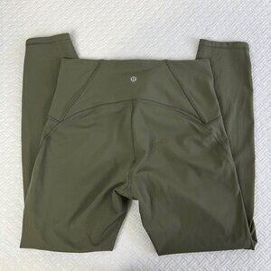 Lululemon Women’s Size 8 Olive Green High Rise Nulu Athleisure Leggings Ankle